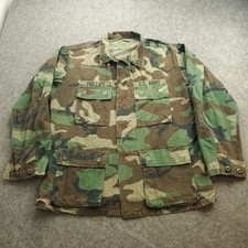 VTG US Army BDU Woodland Camo Combat Coat M Reg Ripstop Hot Weather Shirt 80s