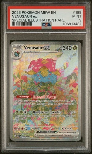 2023 POKEMON MEW EN-151 SPECIAL ILLUSTRATION RARE #198 VENUSAUR EX PSA 9