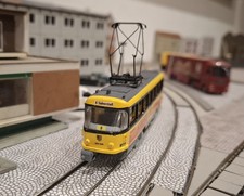 Straßenbahn Tatra T4D-Mini Mod Dresdner Verkehrsbetriebe H0 Handarbeitsmodell...