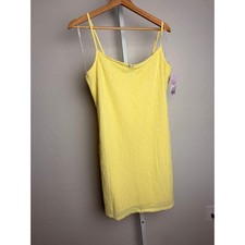 Wild Fable Yellow Textured Mini Dress XXL Sleeveless Stretch Lined NWT