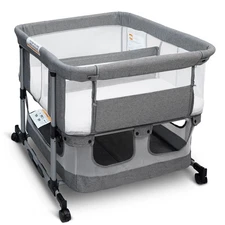 Twin Bassinet for 2 Babies, Double Bassinet for Twins, Rocking Bassinet with ...