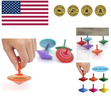 Gyroscope, 3 Pcs/Set Handmade Painted Wood Spinning Tops, Educational Kinderg...