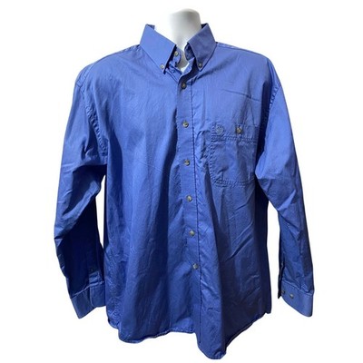 WRANGLER GEORGE STRAIT SHIRT   Cowboy Cut Blue Long Sleeve Western Men's Large