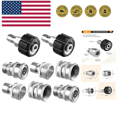 #ad Pressure Washer Adapter Set Stainless Steel Quick Disconnect Kit M22 14 mm ... $61.99