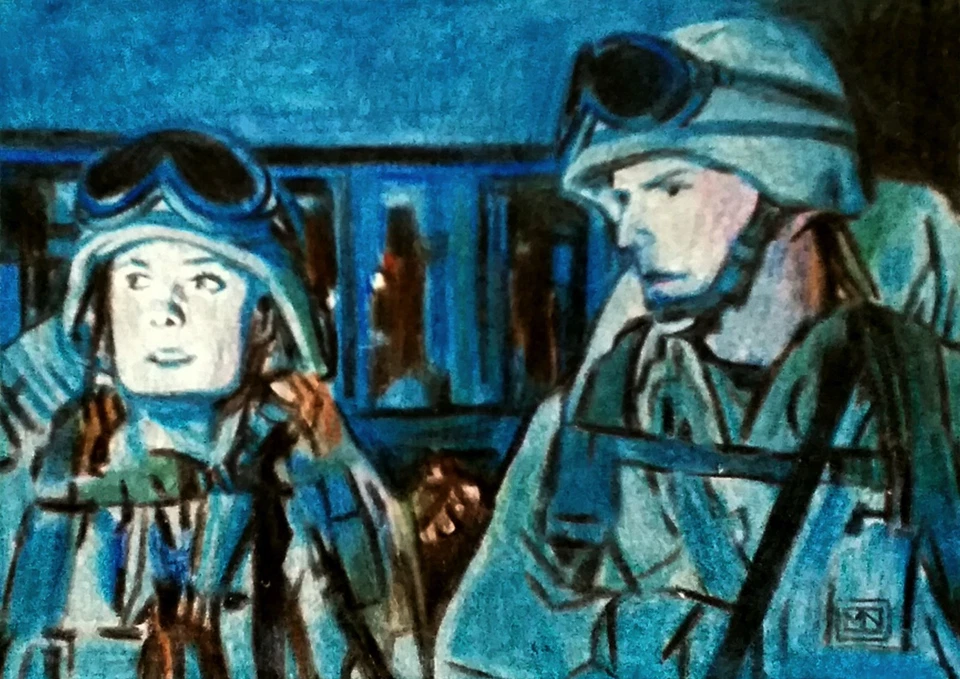 ACEO Sketch Card original drawing • Stargate SG1 • Jack O'Neill Samantha Carter - Image 3 of 3