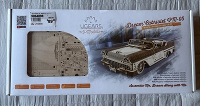 UGears DREAM CABRIOLET VM-05 Mechanical Wooden 3D Puzzle Model VM-05 Automobile