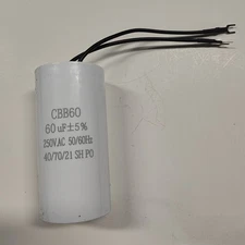 60UF 250VAC Wire Motor Run Capacitor CBB60 50/60HZ HVAC 25/85/21 25X45mm 60MFD