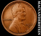 1911-D Lincoln Wheat Cent - Scarce  Very Fine+  Semi-key  Better Date  #J8651