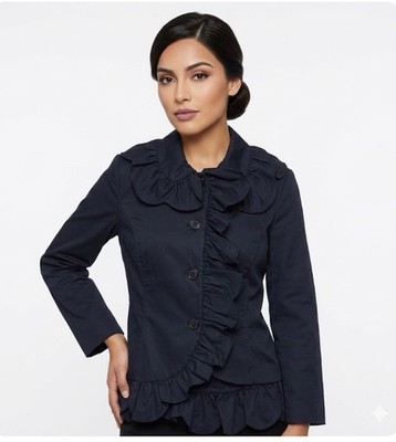 Simone Rocha Black Ruffle Trim Jacket Size M