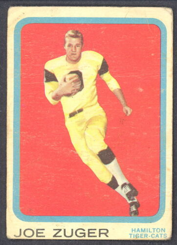 1963 TOPPS CFL FOOTBALL 35 JOE ZUGER HAMILTON TIGERCATS - Picture 1 of 1