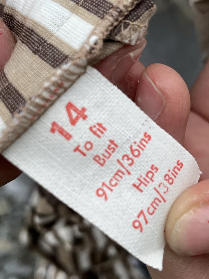 Bikinis a rayas marrón talla 14 Foto 3 de 3