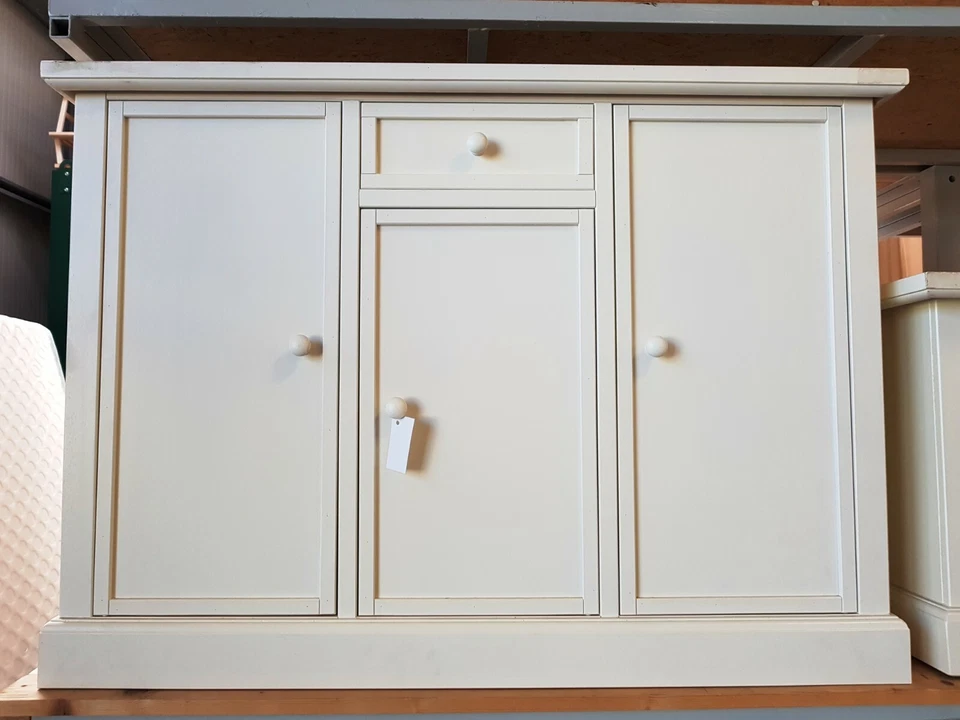 Credencia Aparador De 3 Puertas 1 Cajón Blanco Matt Arte Pobre CM 120x40x88H - Imagen 2 de 4