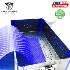 Aluminium Alloy sterilization tray case with silicone mat surgical instrument