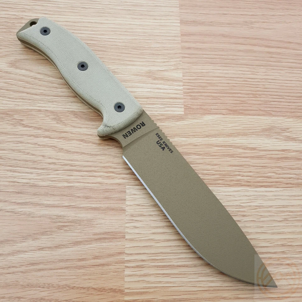 Cuchillo fijo táctico ESEE modelo 6 5,75" 1095HC hoja de acero al carbono mango Micarta Foto 4 de 4