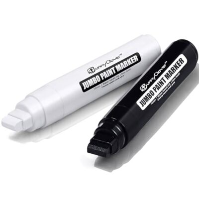 Paint Markers Pens, 2 Pack of Black and White, Premium Permanent Acrylic Paint 