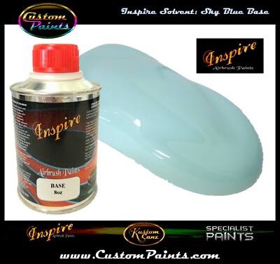 INSPIRE SKY BLUE BASE AIRBRUSH 8oz (SOLVENT), CUSTOM PAINT, HOK, ARTIST, HOT ROD