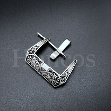 22 MM Engraved Screw in Buckle Watch Band Strap Brushed Clasp Fits For Panerai