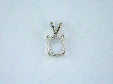 Oval 4 Prong Low Profile Pendant Pendant Setting Sterling Silver  