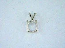 Oval 4 Prong Low Profile Pendant Pendant Setting Sterling Silver  