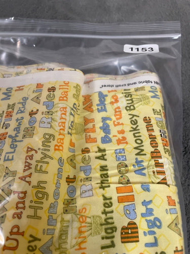 Fabric Lot Debbie Mumm 6 Yds 16 Inches 42 W Jungle High Jinx Words Yellow Cotton - Picture 7 of 7