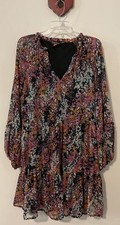Vince Camuto Womens XL Layered Floral Knee-Length Vneck Pullover Dress! A1317