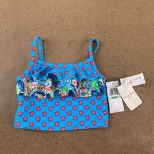 Tommy Bahama Kids Girl Size 18 Months Blue Printed Ruffled Tankini Top NWT