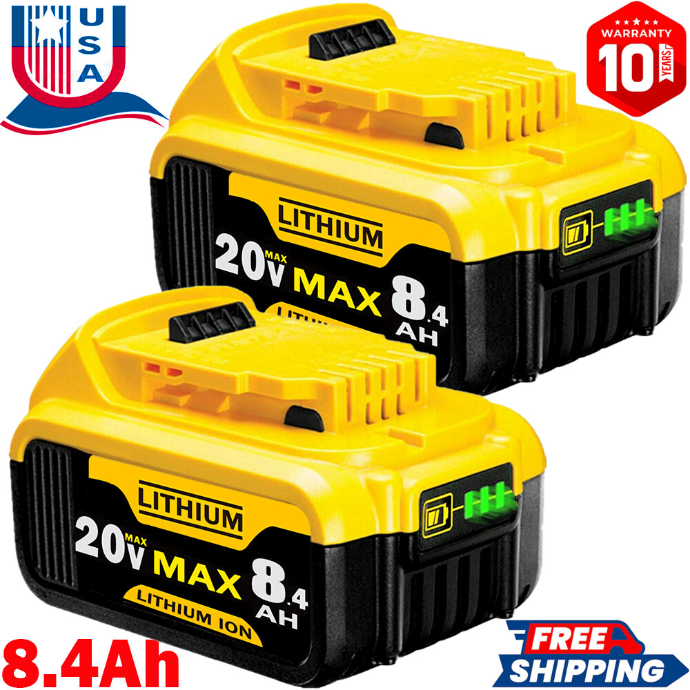 2 Pack For DeWalt 20V 20 Volt Max XR 8.0AH Lithium Ion Battery DCB206-2 DCB205-2