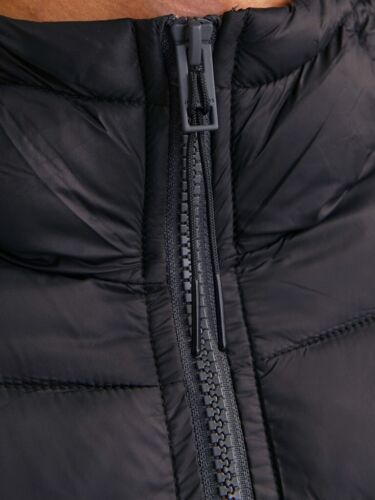 Jack & Jones Jacket Lightweight Puffer Quilted Coat Full Zip Black Navy Blue - Picture 18 of 34