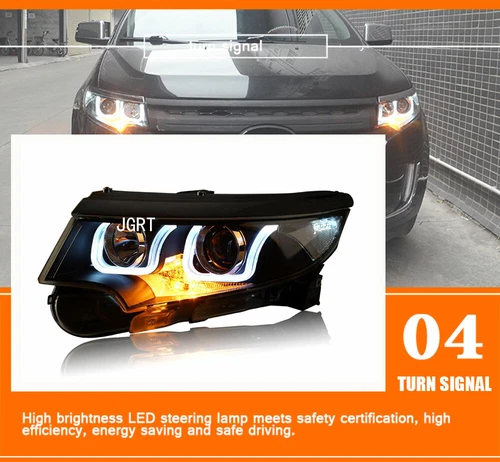 For Ford Edge 2011-2014 HID Headlight Assembly LED DRL yellow Turn Signal - Picture 5 of 13