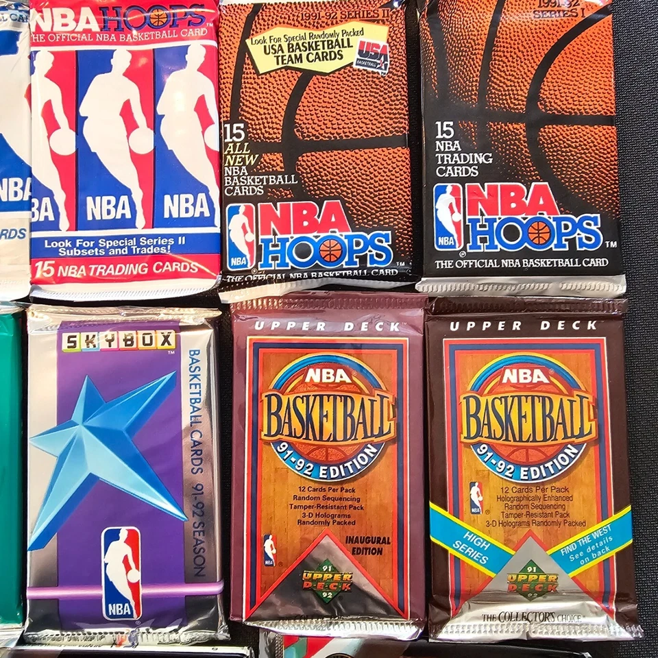(13) x BASKETBALL SEALED PACK LOT - Unopened Old Vintage NBA Cards in Packs NEW - Image 3 of 4