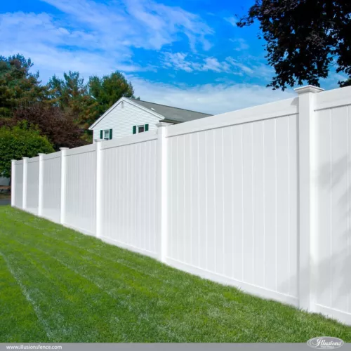 All Custom Sizes in PVC - SQM Full Privacy Polymer VERTICAL T&G Slat Fence - Picture 1 of 7