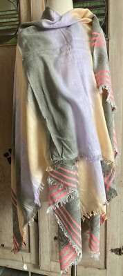 NEW Anthropology Roffe Native Open Poncho Wrap Serape Navajo Southwest Boho NWT