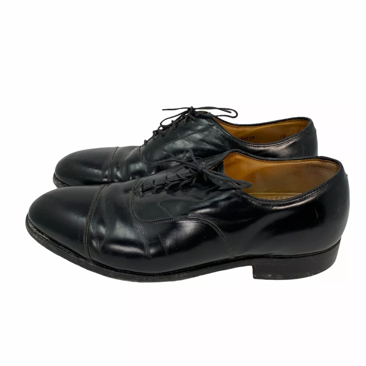 Johnston and Murphy Melton Black Cap Toe Dress Oxfords Men Size 9 E C 22 2981
