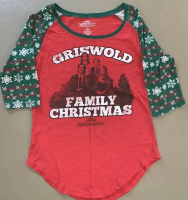 GRISWOLD CHRISTMAS VACATION T-Shirt L (11/13) TEE HOLIDAY TOP 3/4 sleeve Top