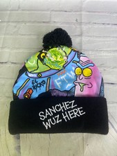 Rick and Morty Sanchez Wuz Here El Ricko Licensed Knit Cuff Pom Beanie Hat Cap