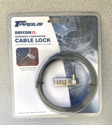 Targus Defcon CL Notebook Laptop Computer Cable Lock  - Brand New In Package