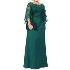 Elegant Geen Long Mother Of The Bride Dresses Floor Length Satin Wedding Guest
