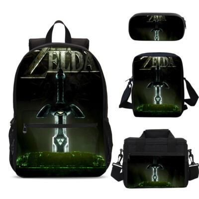 Legned of Zelda Triforce Kids Big School Backpack Cooler Lunch