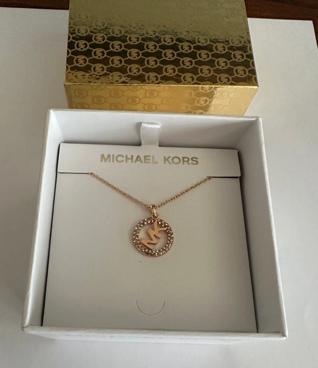 Michael kors rose gold necklace cheap