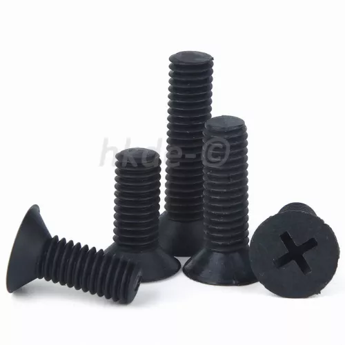Kunststoff SenkkopfSchrauben Kreuzschlitz Schwarz Nylon DIN 965 M2.5 M3 M4 M5 M6