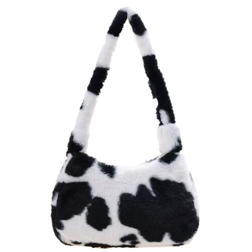 Female Fluffy Fashion Leopard Print Shoulder Bag Mobile Phone Crossbody Bag - Afbeelding 1 van 12