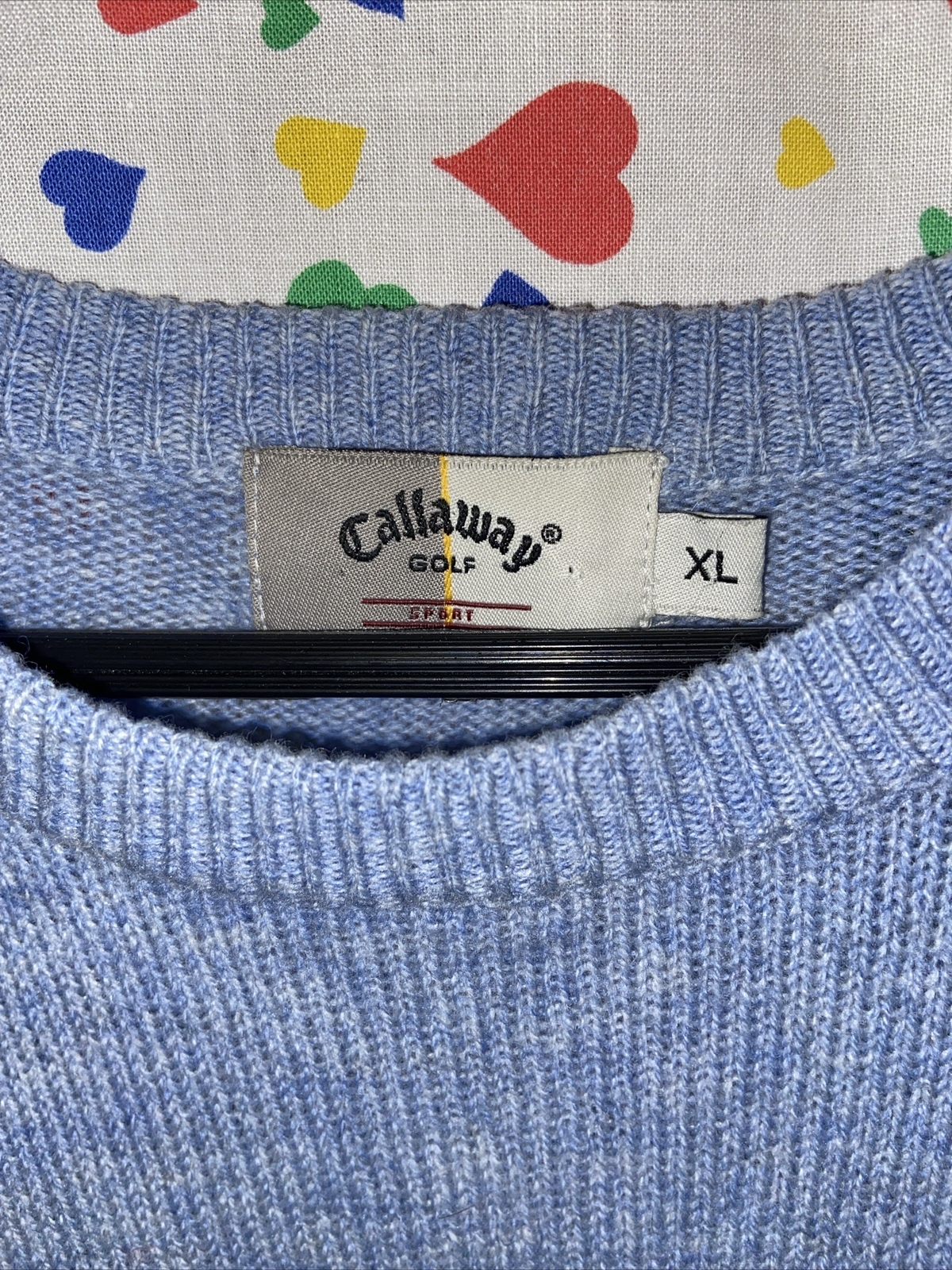 mens callaway golf jumper Xl Light Blue Long Sleeve Pure Wool Casual