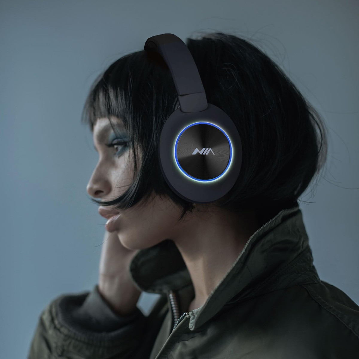 NIA Wireless Over Ear Bluetooth Headphones with Mic HiFi Stereo