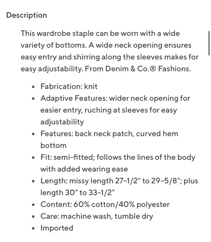 Top Denim & Co Adaptable Estampado Tejido Waffle Cuello Dividido Talla XS Manga Larga QVC Foto 2 de 4