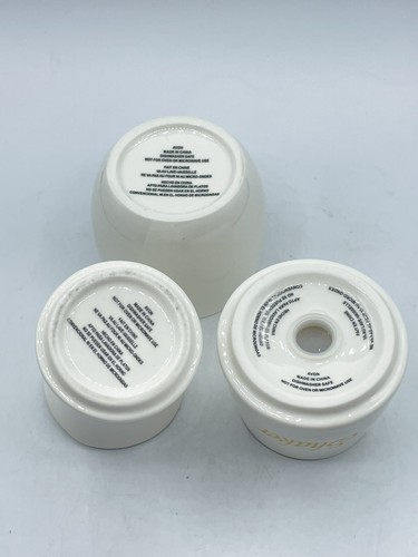 Avon White Stackable Creamer Shaker Sugar 3pc Ceramic Set - Picture 6 of 12