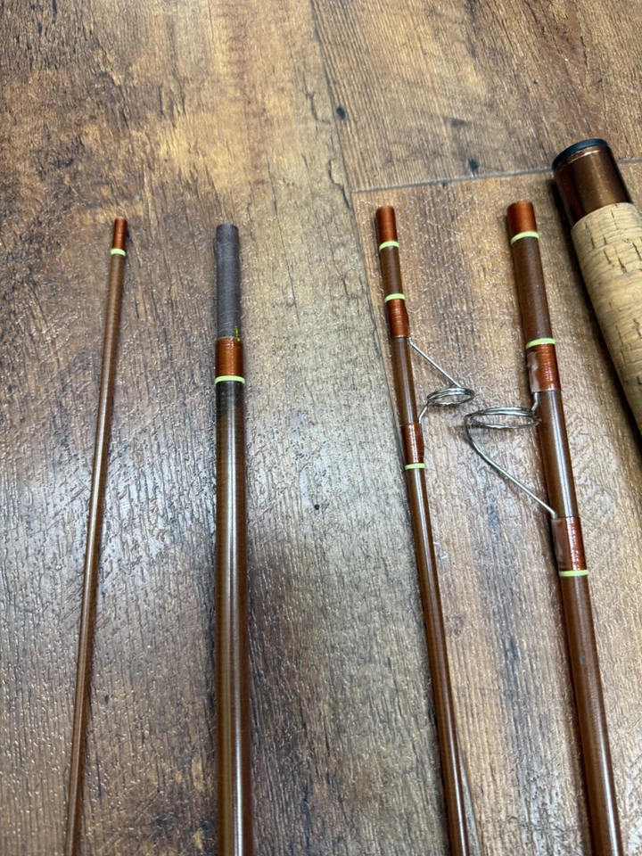 Vara de pesca vintage lamiglas vidro S 6 1/2 pés modelo 8965 peças 5 fabricadas nos EUA - Imagem 4 de 4