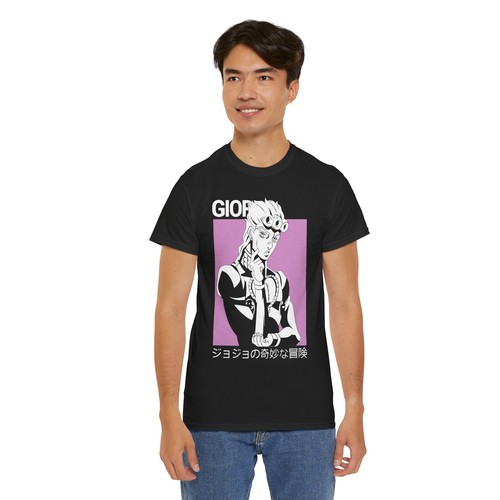 Giorno Giovanna JoJo's Bizarre Adventure Shirt Anime JJBA Tee T-Shirt Vento - Picture 15 of 18