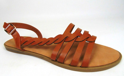 NEW Journee Collection Solay Flat Strappy Womens Casual Sandals Size 11.0 M, Tan