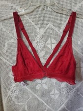 Victoria's Secret Sz S Sexy Vibrant Red Lace Triangle Bra Bralette
