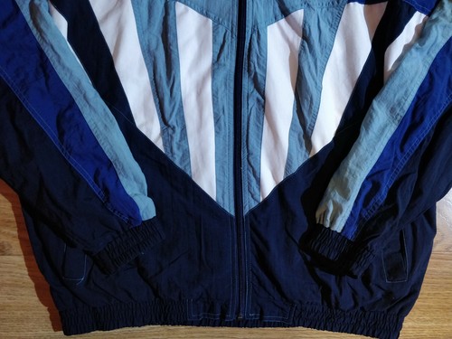 Puma 90's Vintage Mens Nylon Tracksuit Top Jacket Navy Blue Athletic Sports - Picture 3 of 7